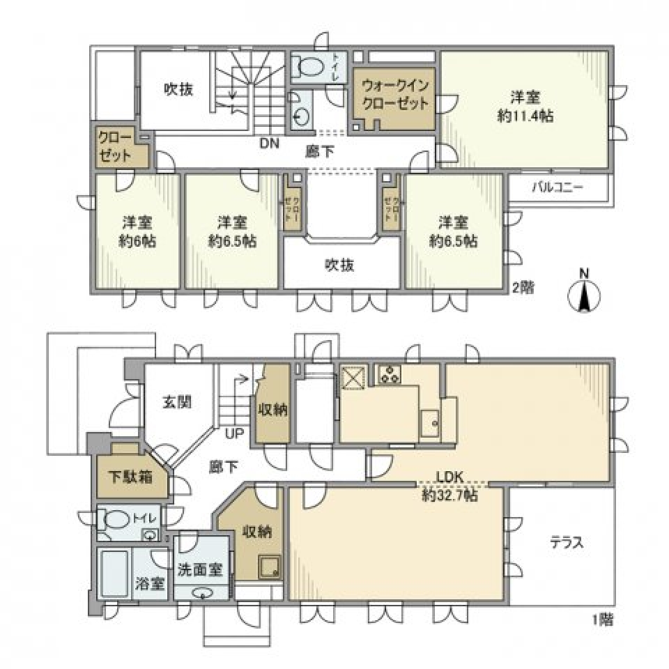 山手町戸建の間取り図