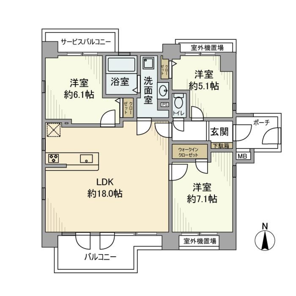 グランシティ本所錦糸町　201号室の間取り図