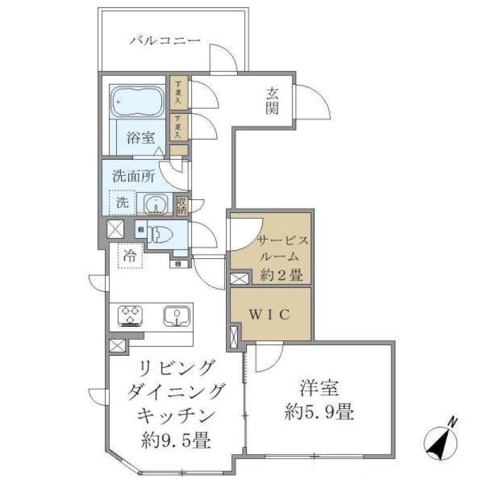 ＣＯＭＰＯＳＩＴＥ高輪　401号室の間取り図