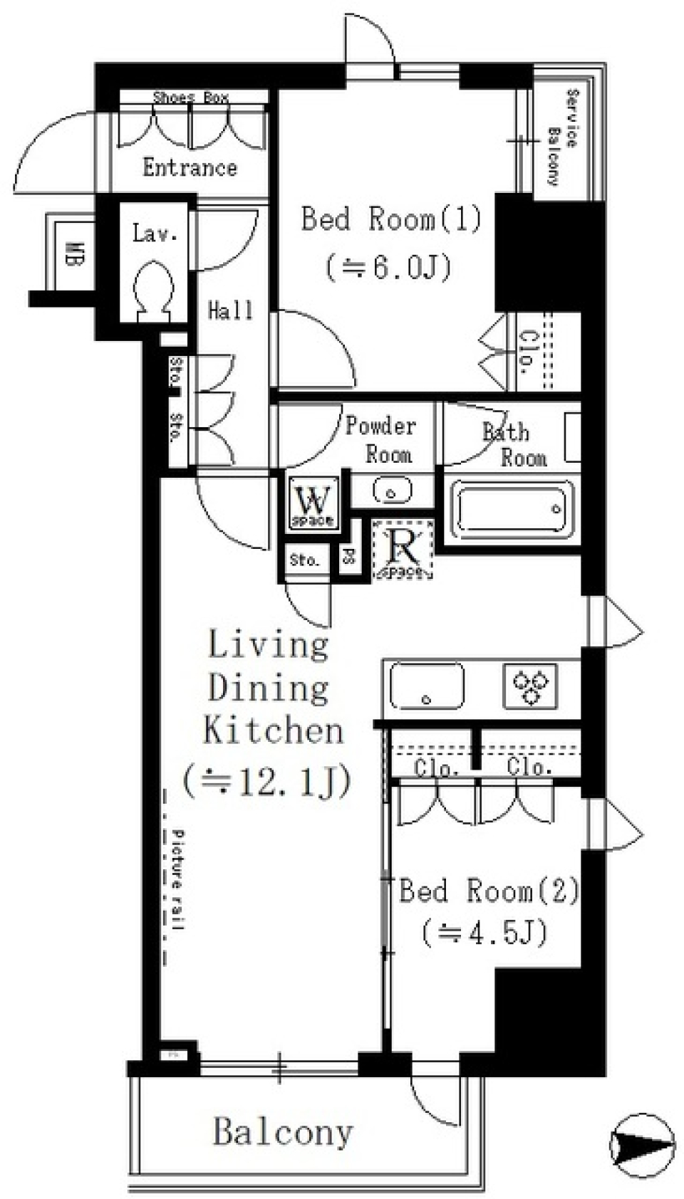 ルフォンプログレ文京湯島　1101号室［ペット可］の間取り図