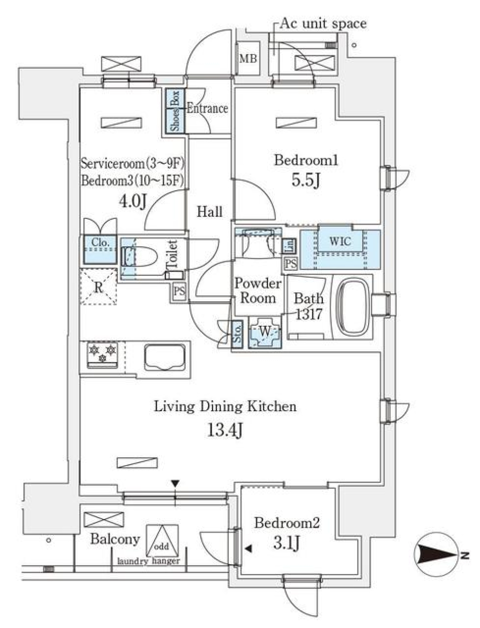 アヴァンカーサ町屋　408号室［ペット可］の間取り図