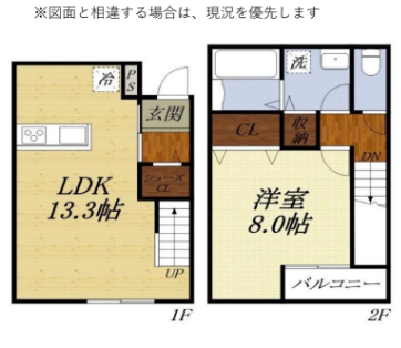 メゾネットの１LDK。