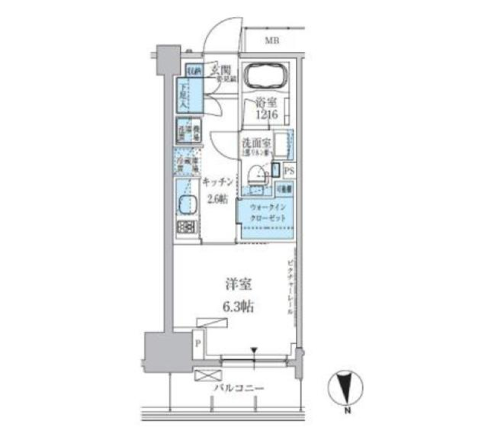 パークアクシス上野三丁目　503号室［ペット可］の間取り図