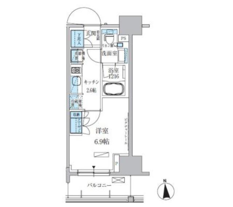 パークアクシス上野三丁目　905号室［ペット可］の間取り図