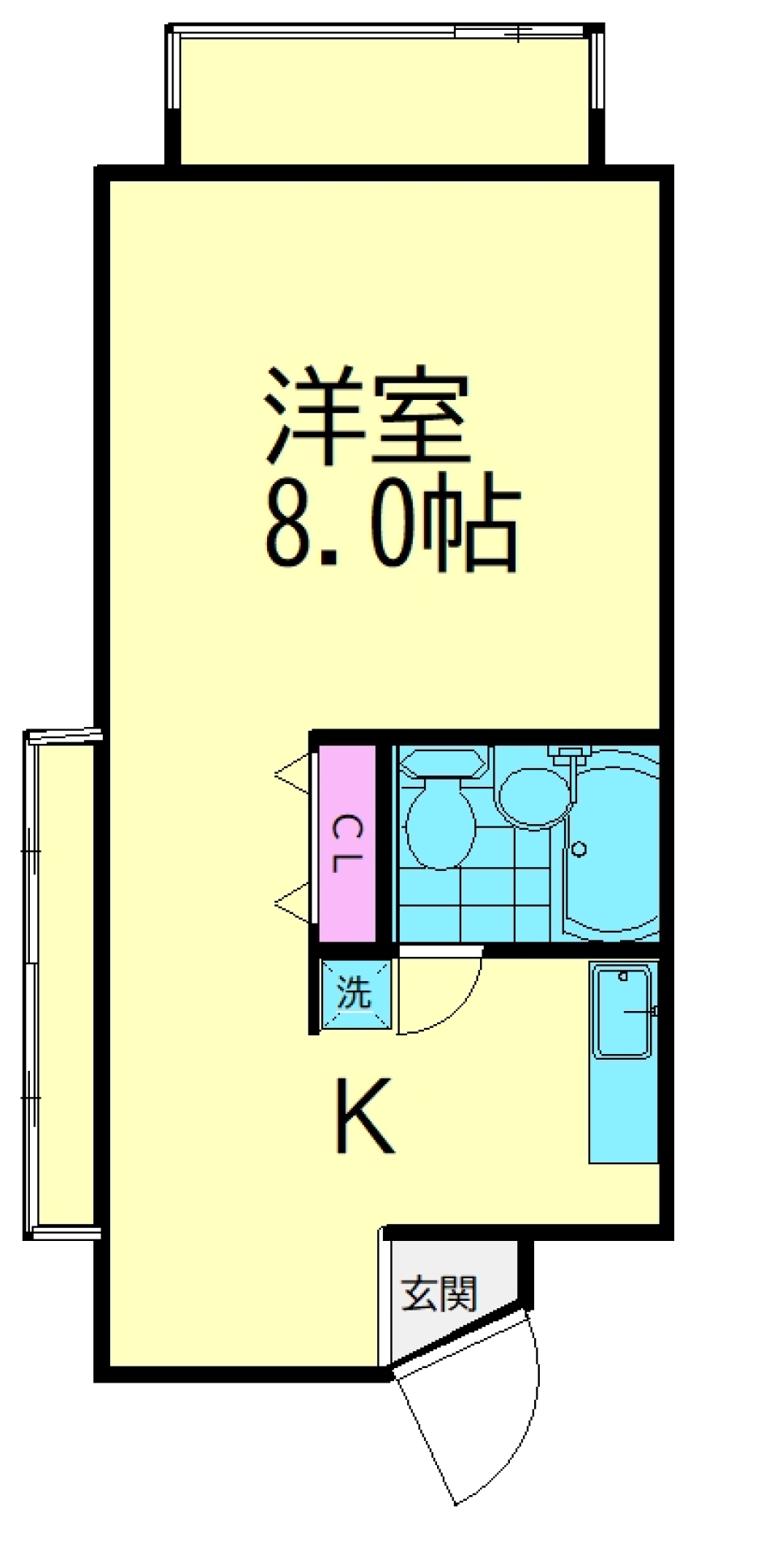 ウイングコート石川台　105号室の間取り図