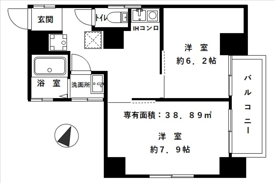 髙橋ビル　501号室の間取り図