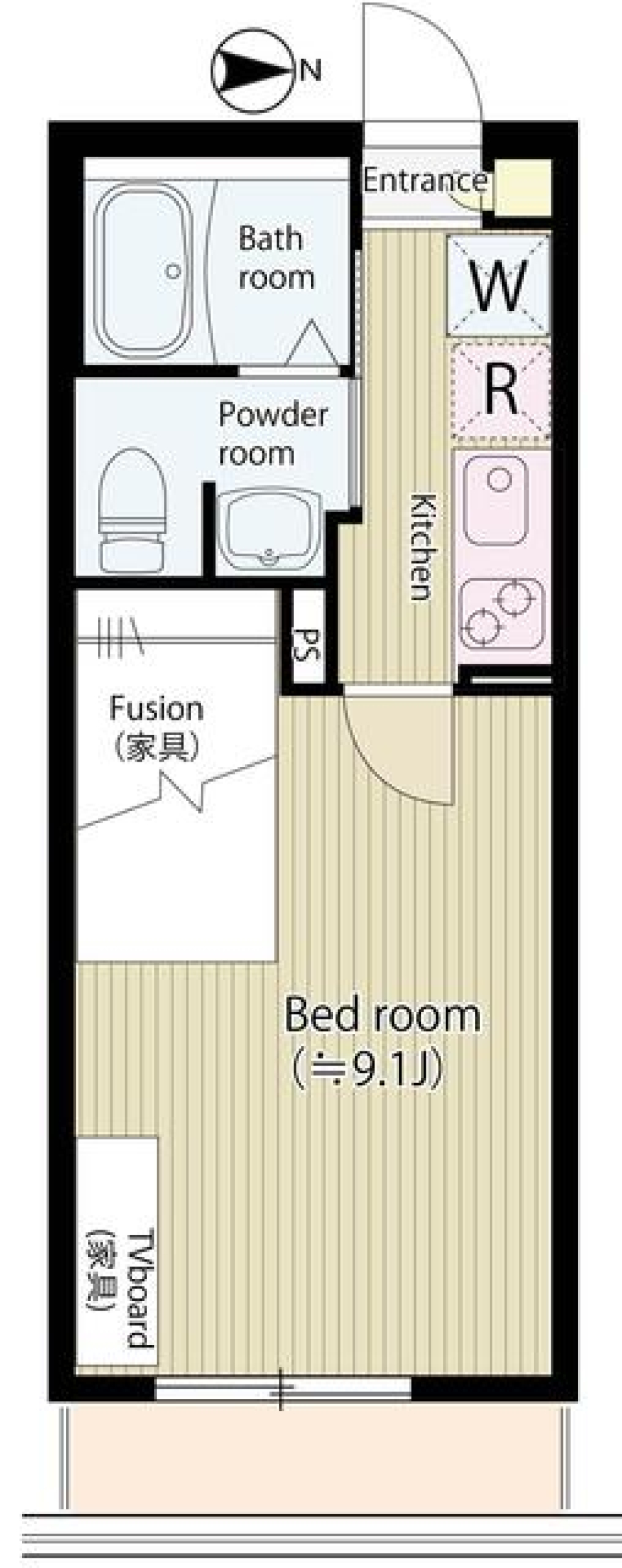 エルスタンザ池袋　103号室の間取り図