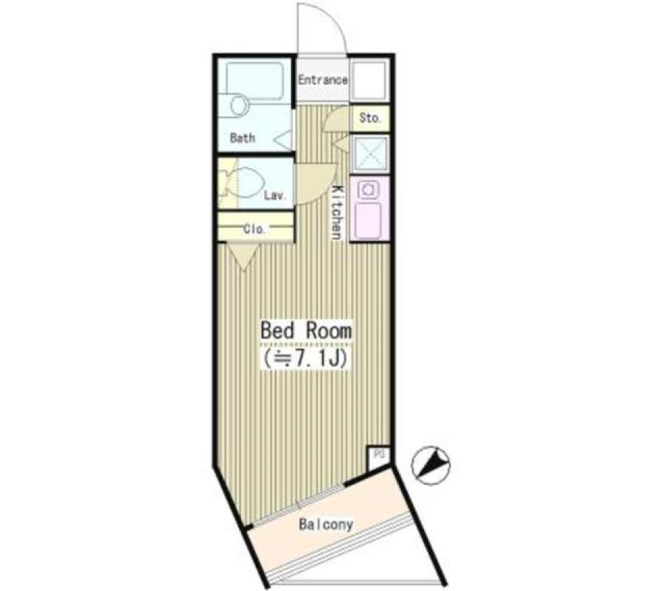 ハイツ中目黒　214号室の間取り図