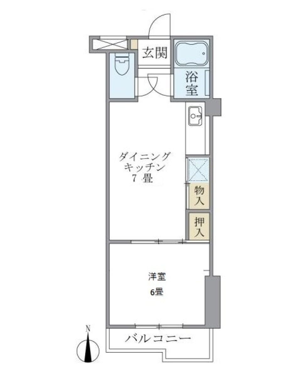 大井鹿島谷ハイツ　203号室の間取り図