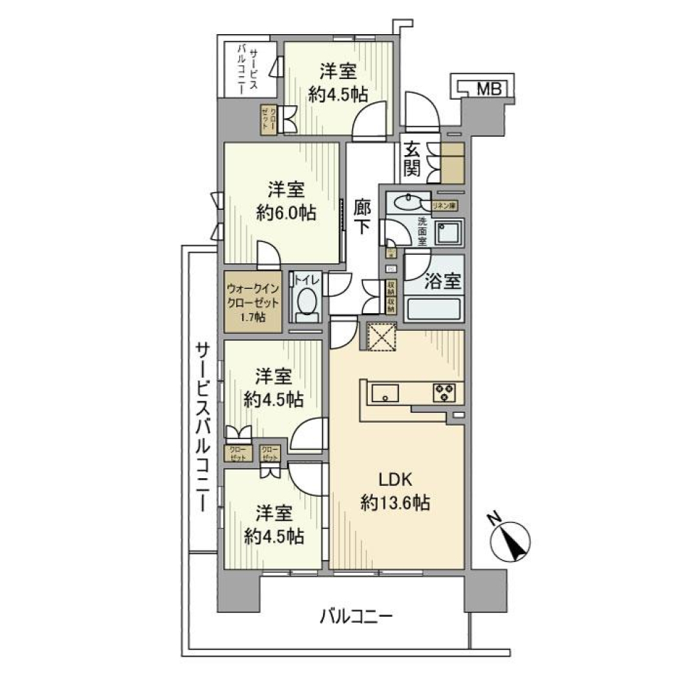 アトラスシティ世田谷船橋　201号室の間取り図