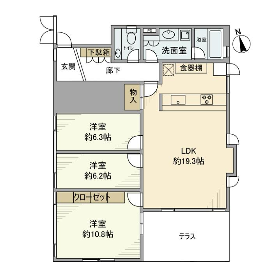 フォルトゥーナ　1Fの間取り図