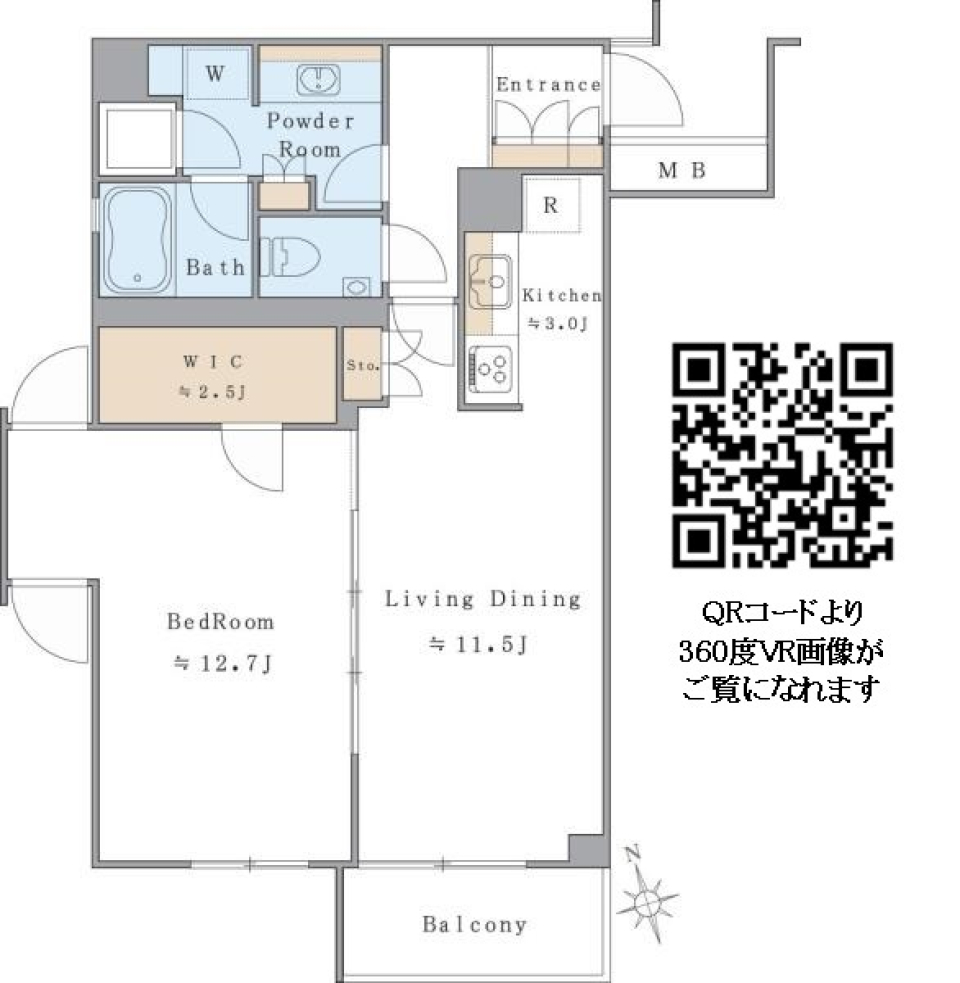 Ｂｒｉｌｌｉａ　ｉｓｔ　西麻布霞町　204号室の間取り図