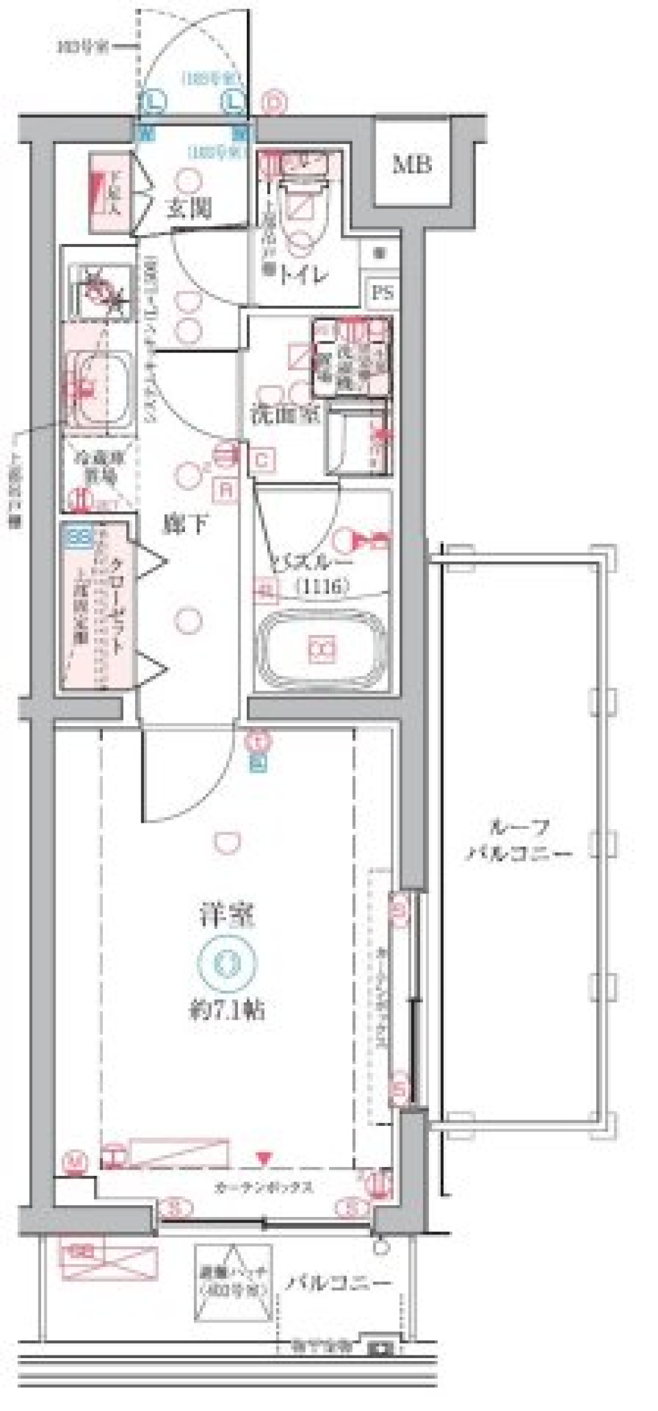 クレヴィスタ氷川台　405号室［ペット可］の間取り図