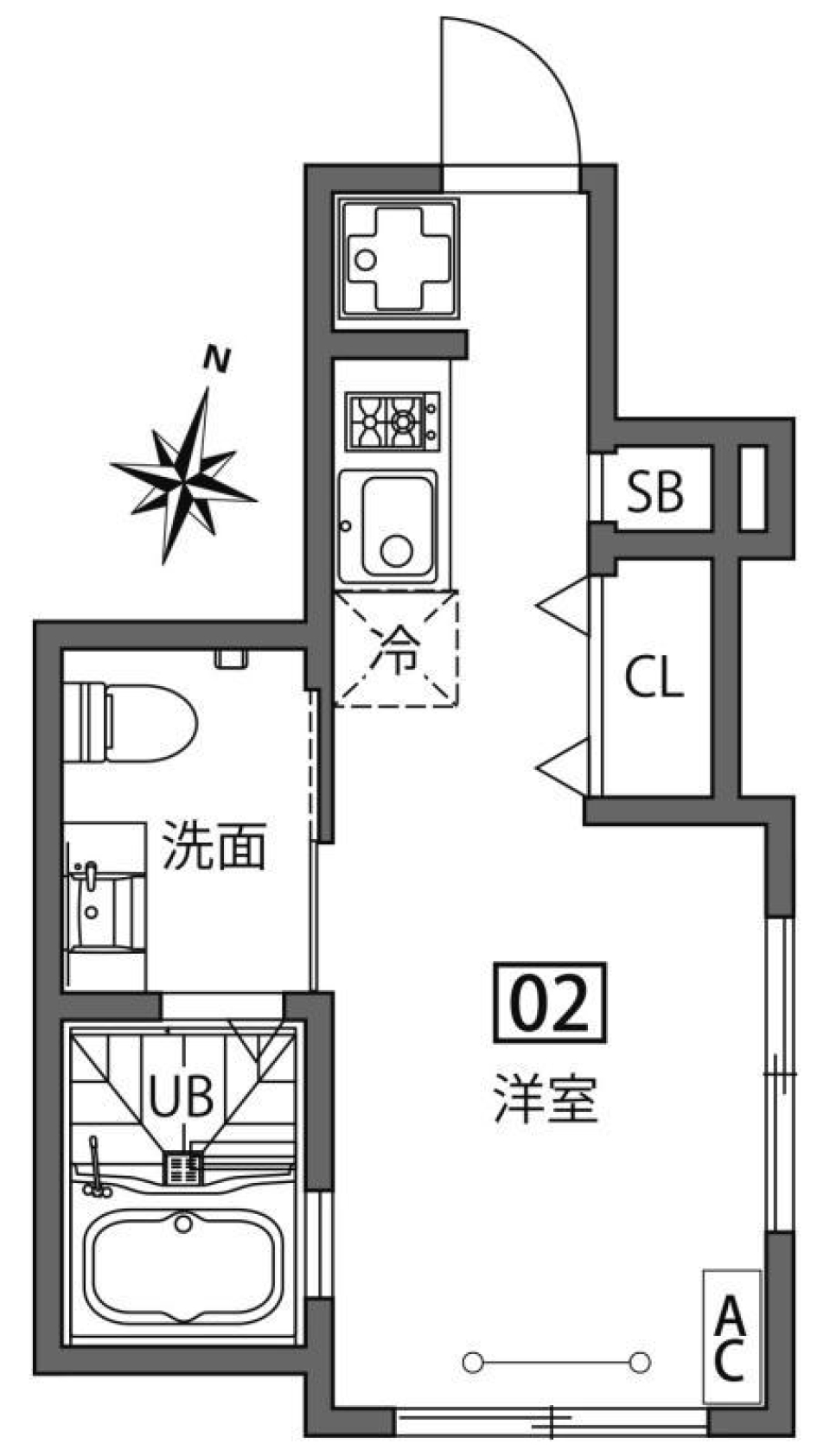 グランエッグス洗足池　02号室の間取り図