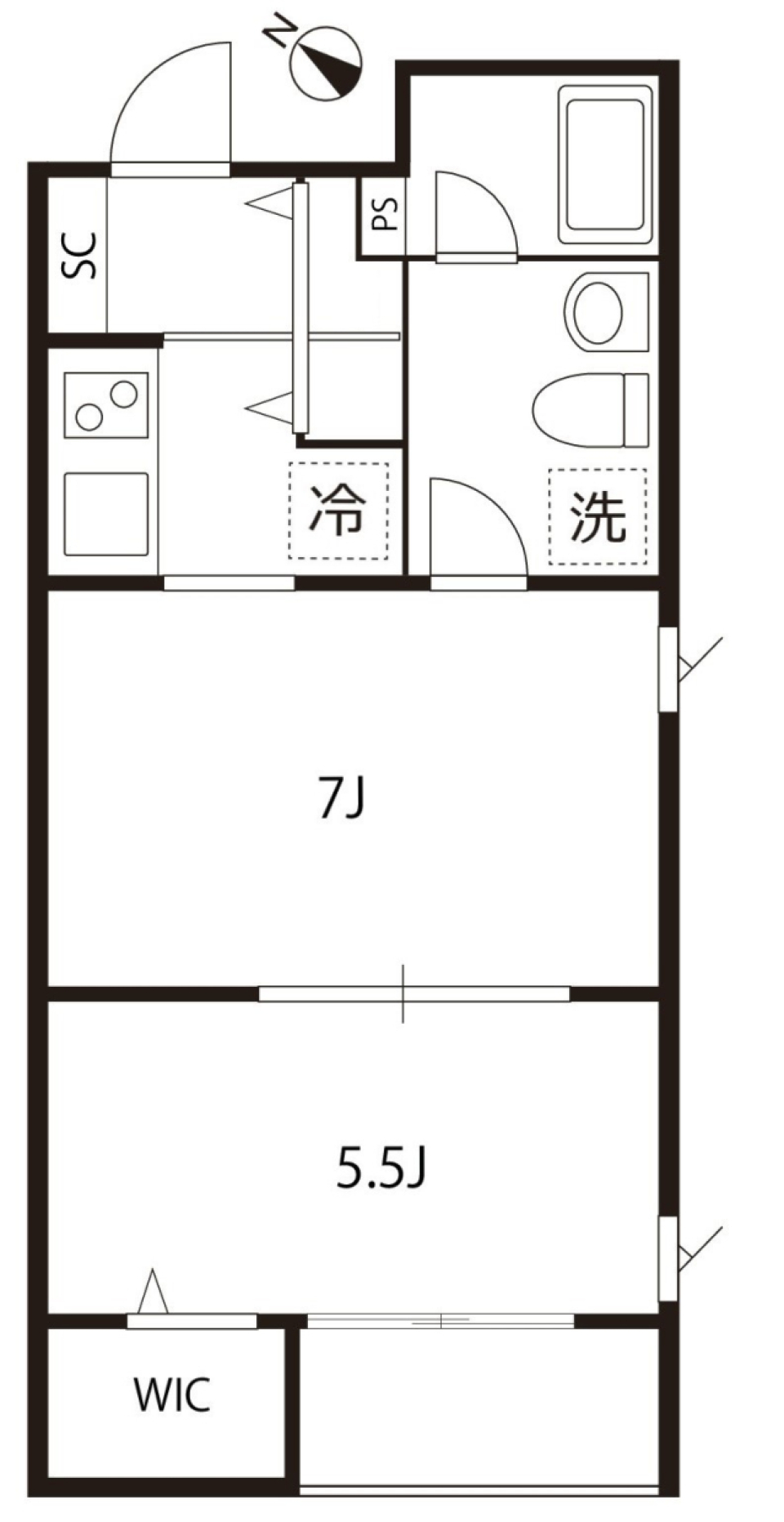 アリカ曳舟　701号室の間取り図