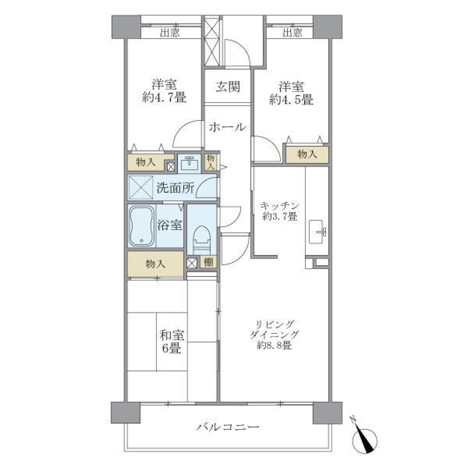 コーポレート鷺沼　406号室の間取り図