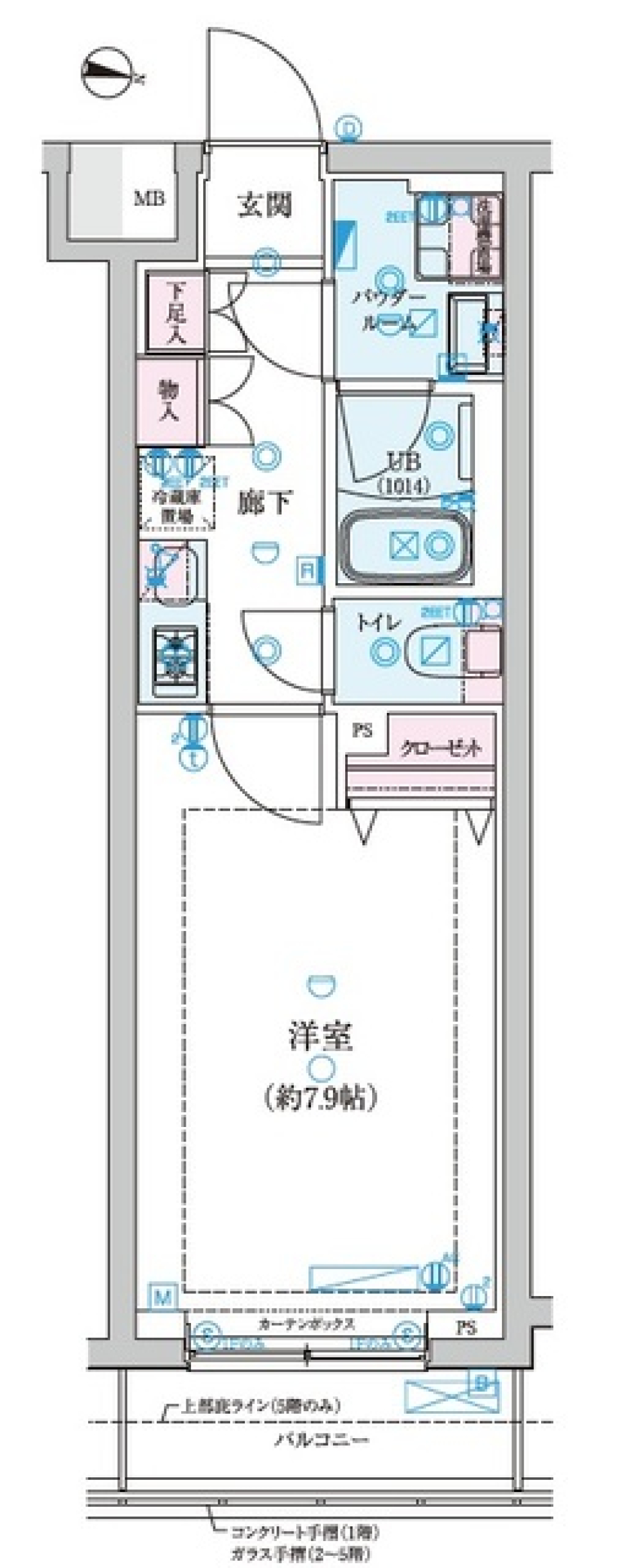 ジェノヴィア新中野スカイガーデン　502号室［ペット可］の間取り図