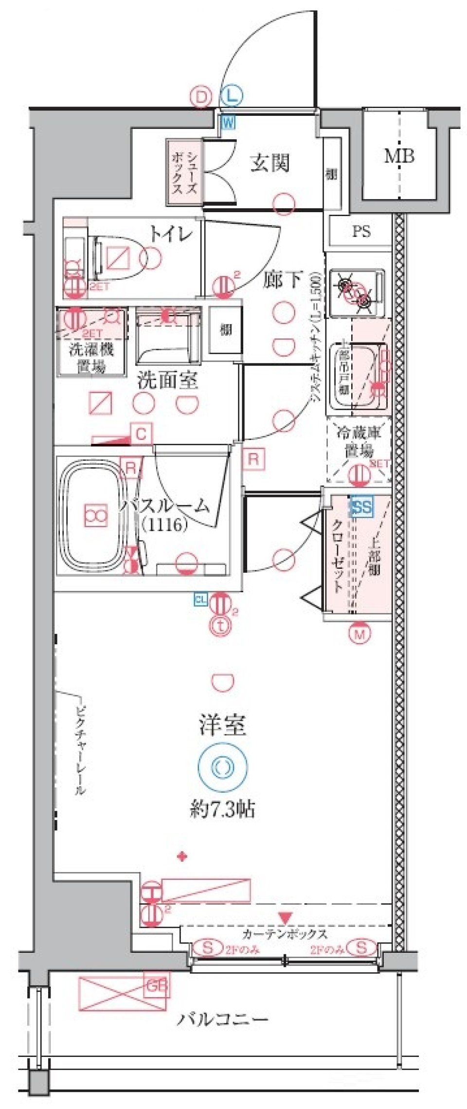 クレヴィスタ三ノ輪　702号室［ペット可］の間取り図