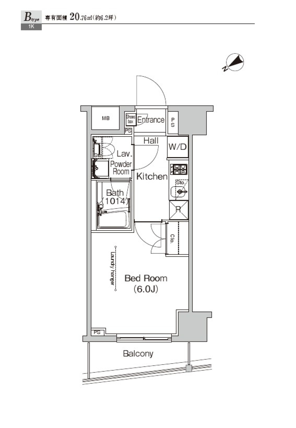 プラウドフラット門前仲町Ⅳ　502号室の間取り図