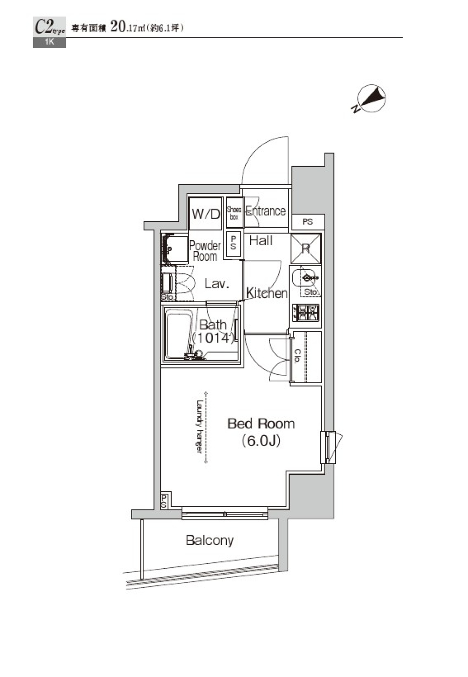 プラウドフラット門前仲町Ⅳ　404号室の間取り図