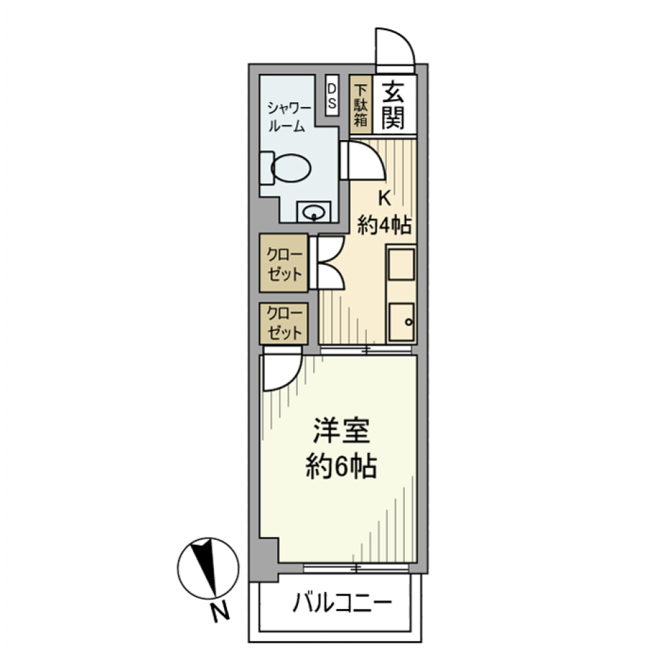 野方ハイネスコーポ 402号室の間取り図