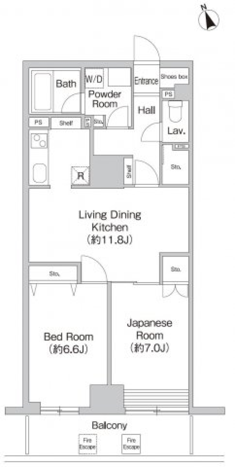 プライムアーバン町屋サウスコート 1002号室の間取り図