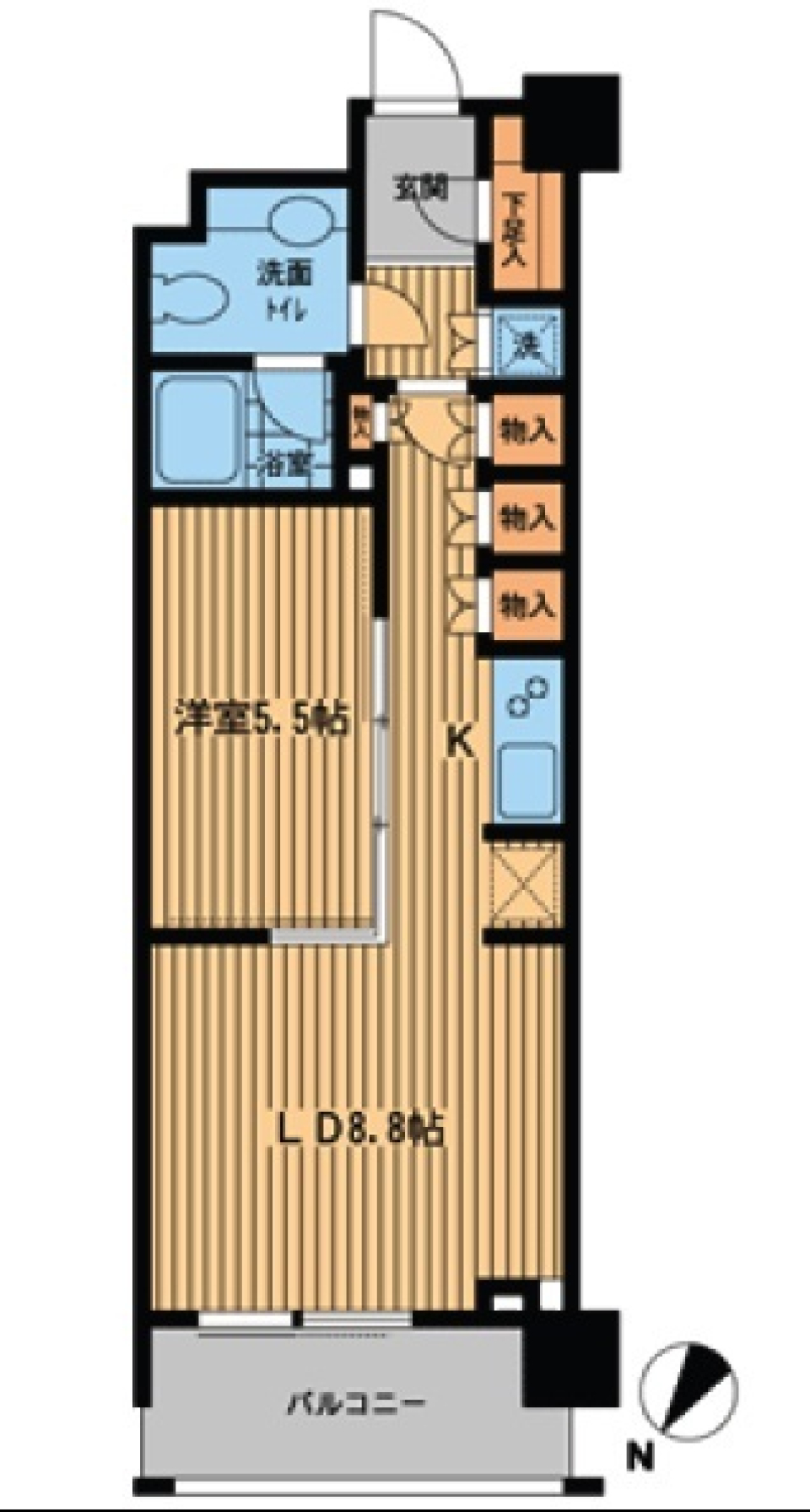 プライムアーバン日本橋横山町 402号室［ペット可］の間取り図