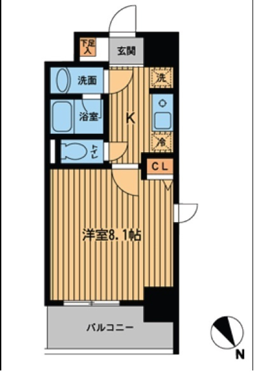 プライムアーバン門前仲町 1201号室の間取り図