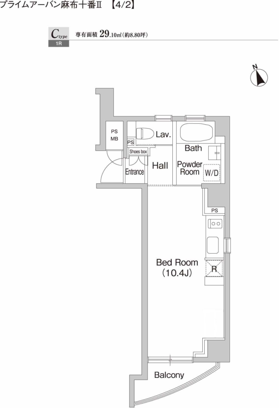 プライムアーバン麻布十番Ⅱ 303号室の間取り図