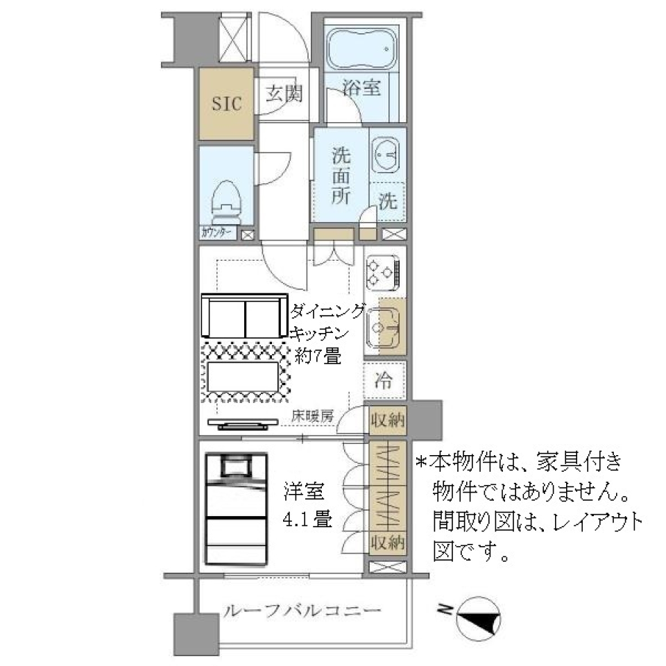 Ｂｒｉｌｌｉａ神楽坂ｉｄ　702号室の間取り図