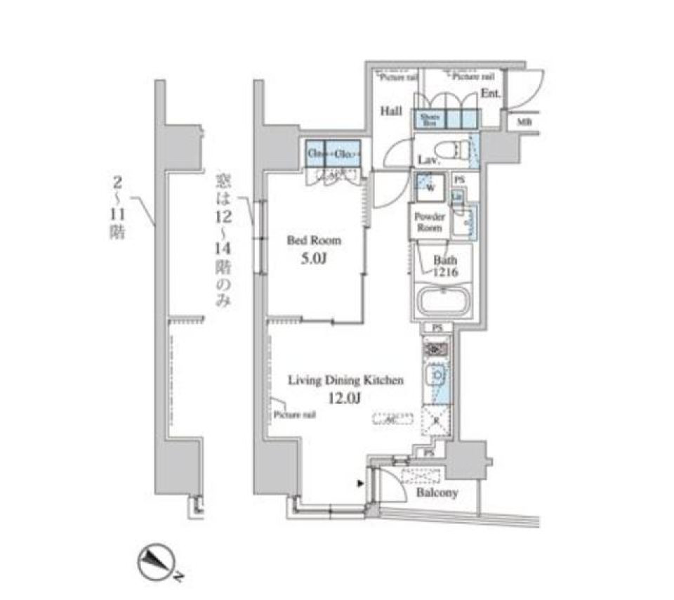 セレサ日本橋堀留町　404号室の間取り図