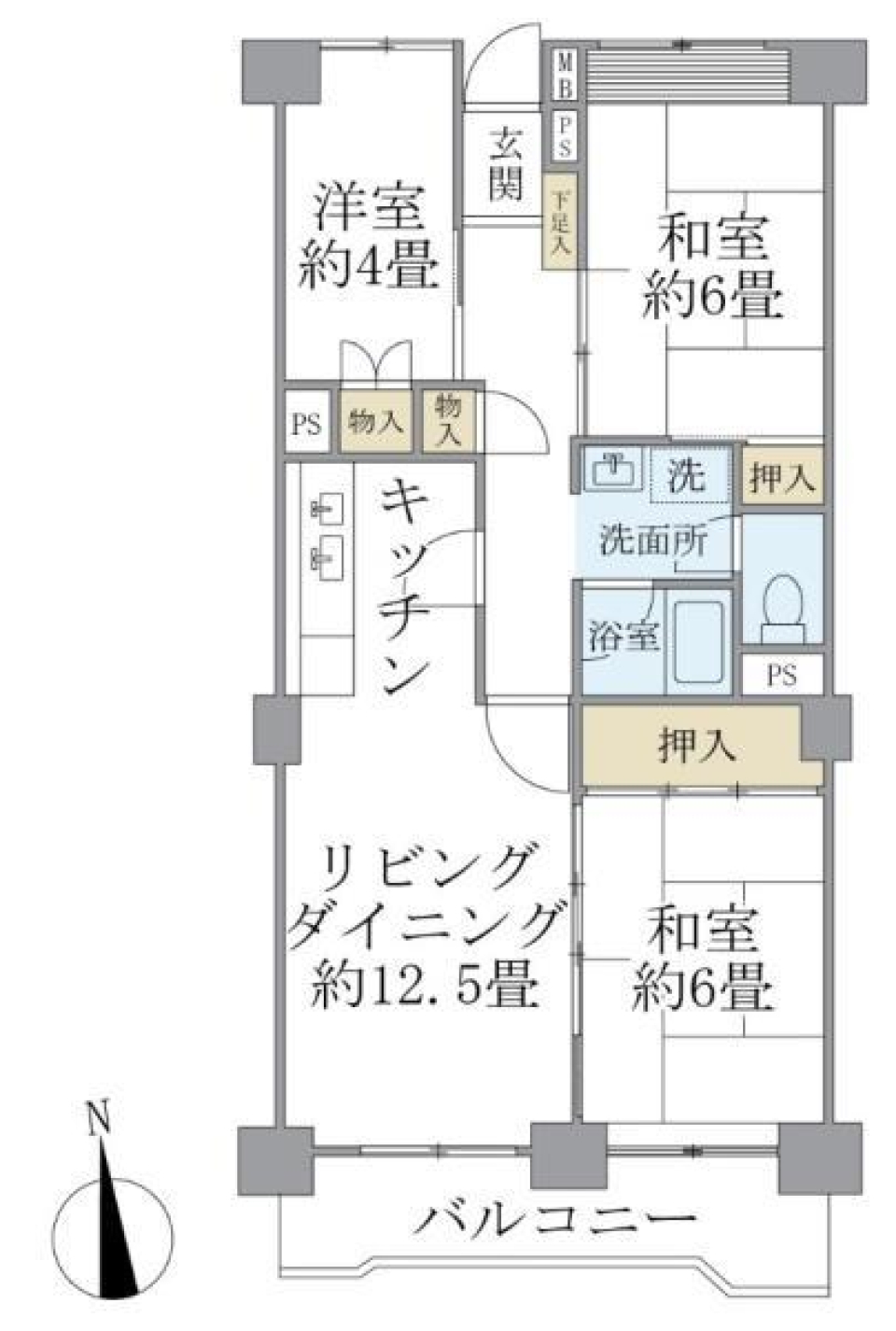 コープ南砂　305号室の間取り図