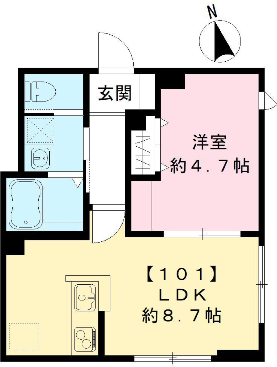 フィカーサ上北沢　101号室の間取り図