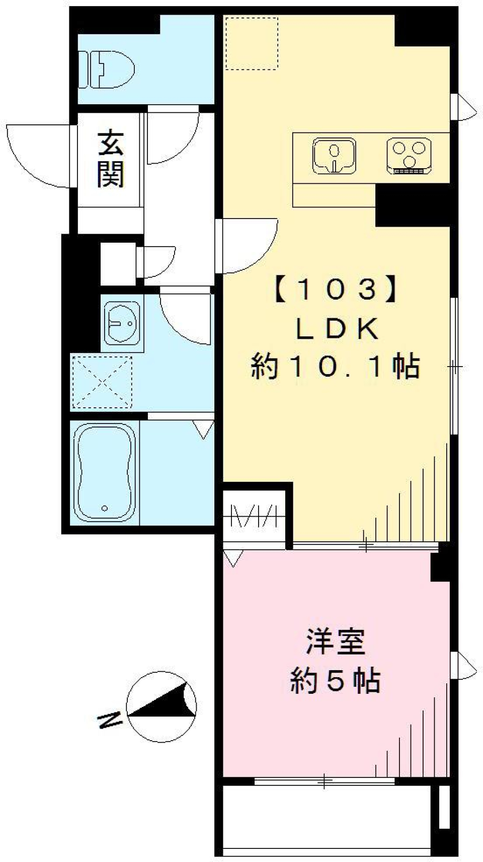 パピエ 自由ヶ丘 103号室の間取り図