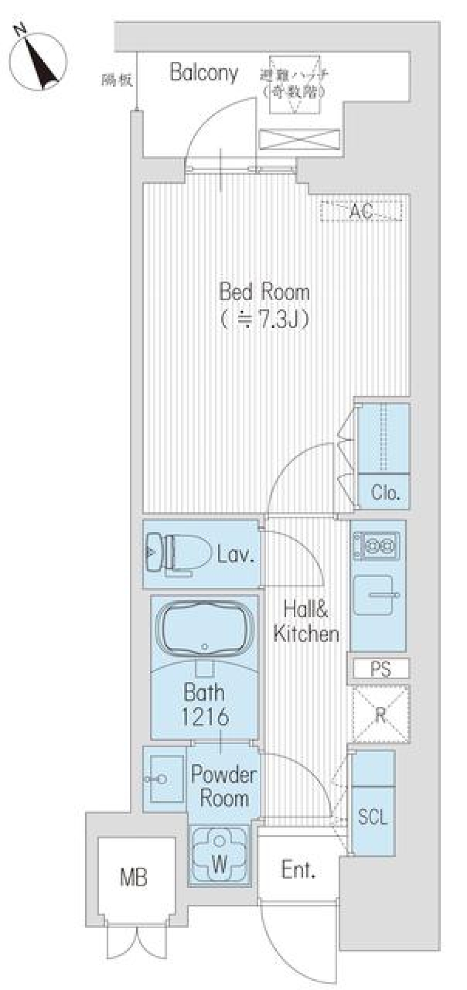 ハレマカニ御苑　1003号室の間取り図