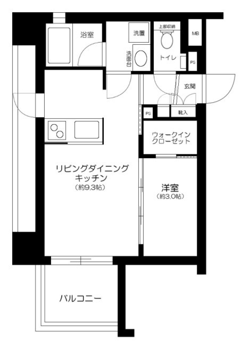 リシャール川崎THE　WEST　201号室の間取り図