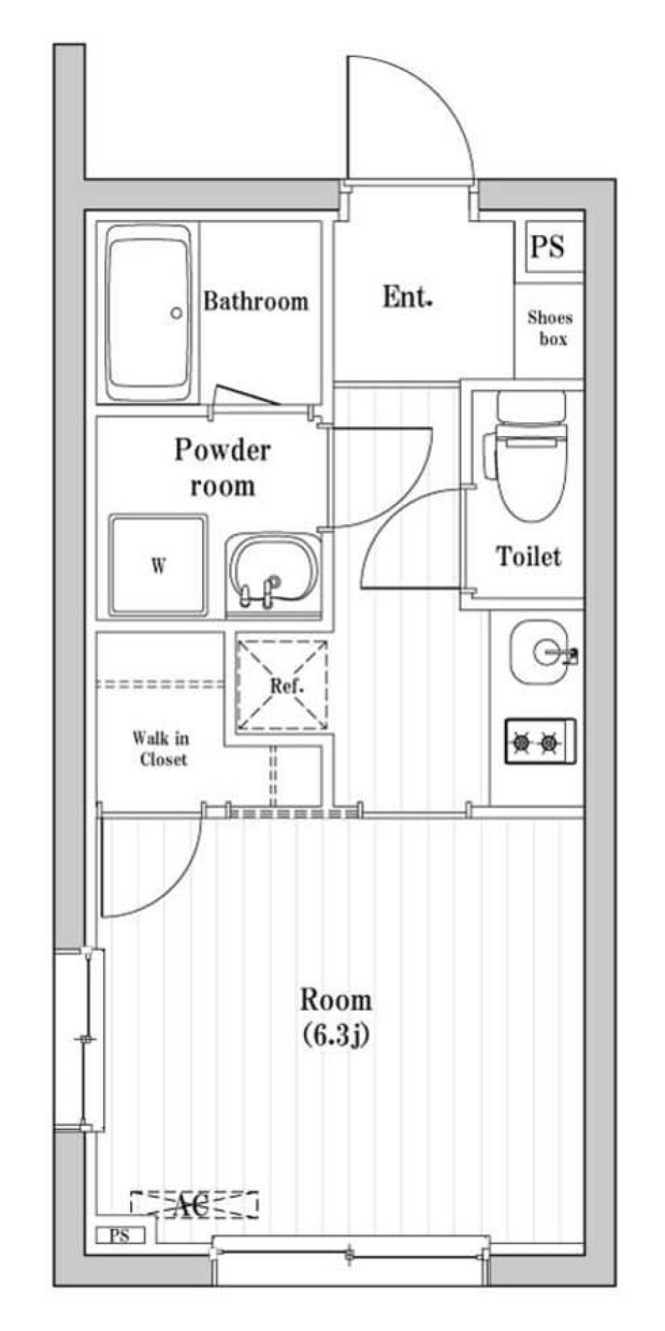 コンポジット渋谷本町　301号室［ペット可］の間取り図