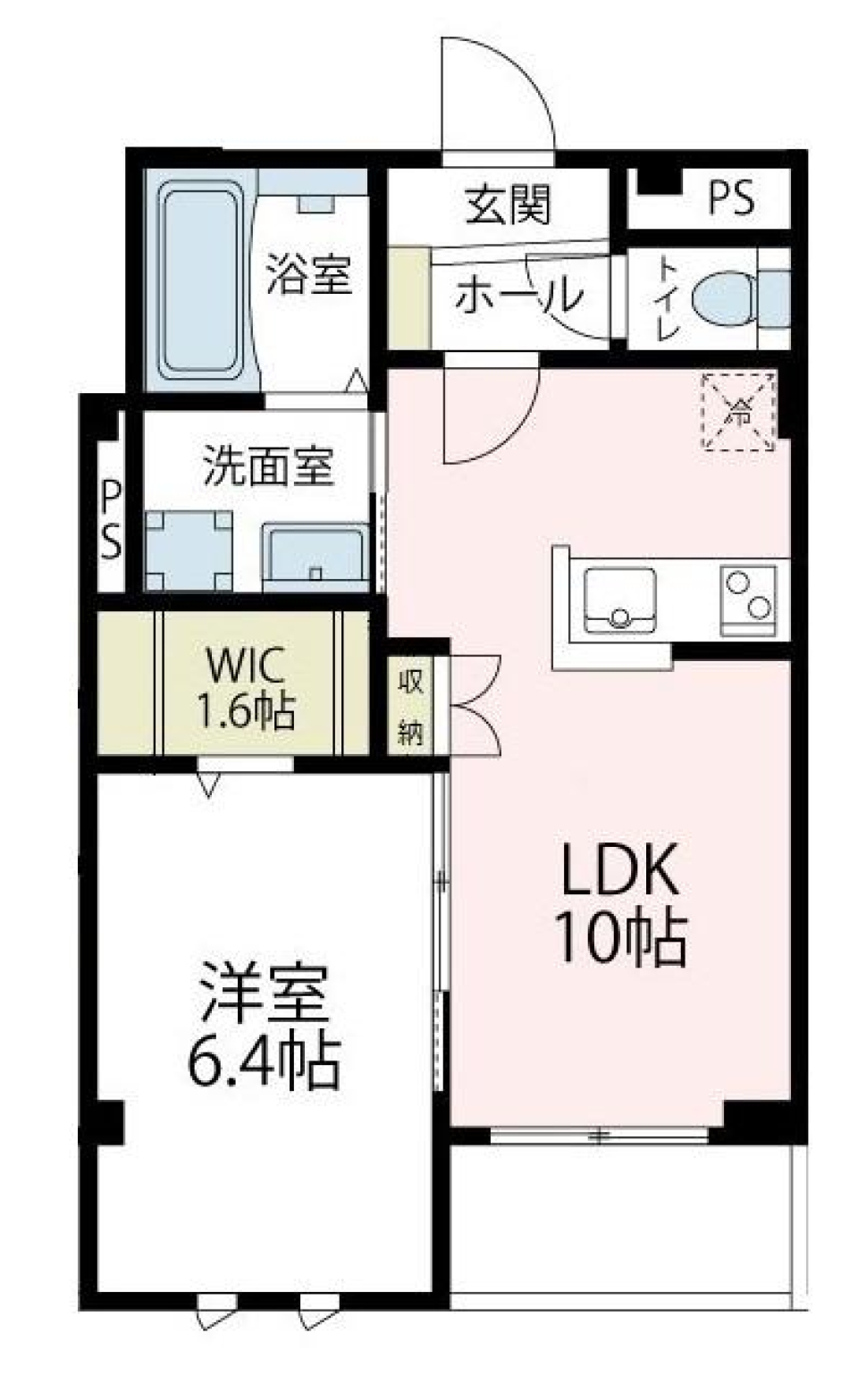 クロイツェル御成　102号室の間取り図