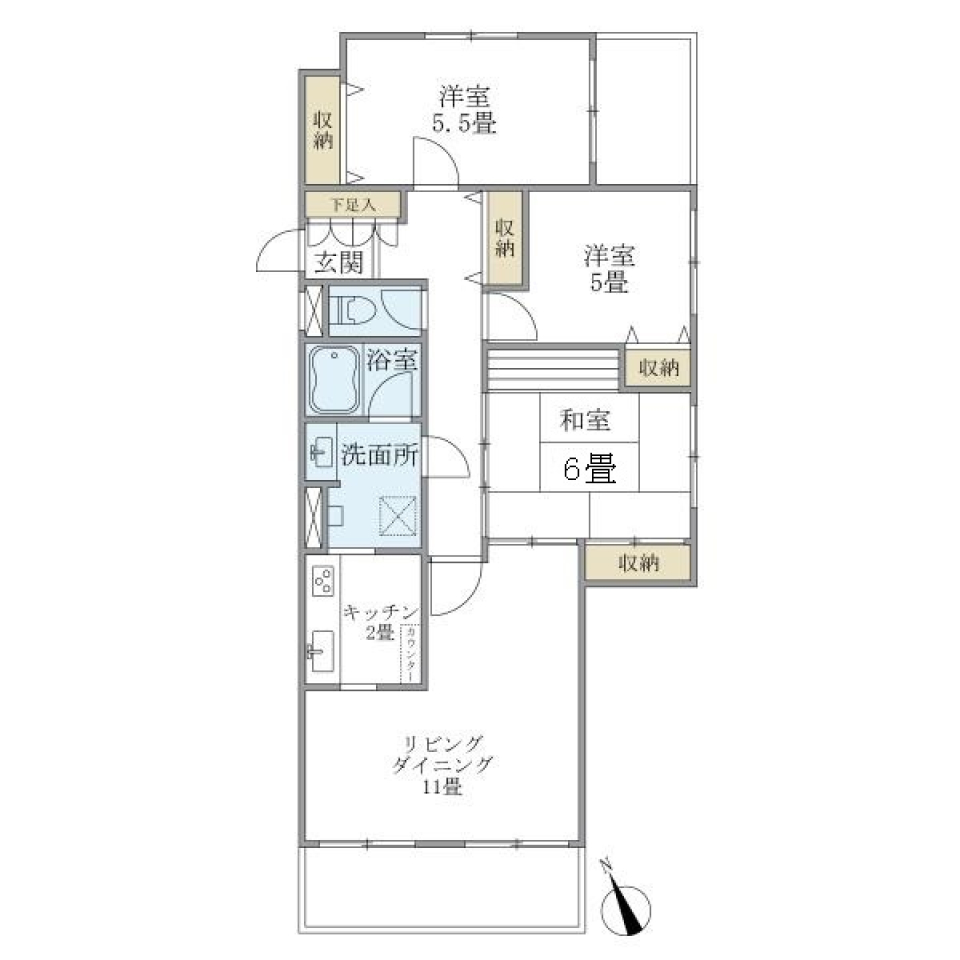 ベル富士見丘　201号室［ペット可］の間取り図