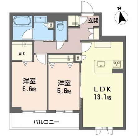 63.41㎡。収納の多いゆったり２LDK