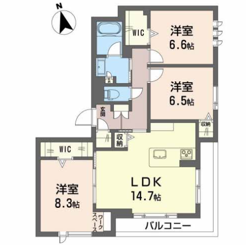 84.23㎡のゆったり３LDK