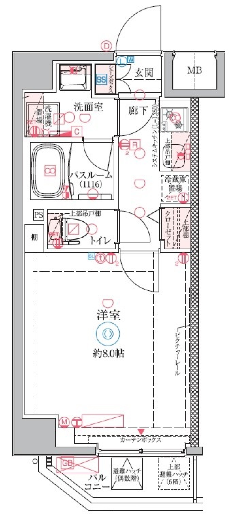 クレヴィスタ梅島 203号室［ペット可］の間取り図