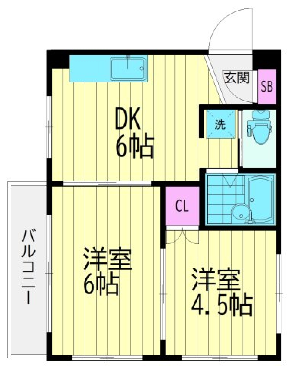 橋本ハイツ　202号室の間取り図