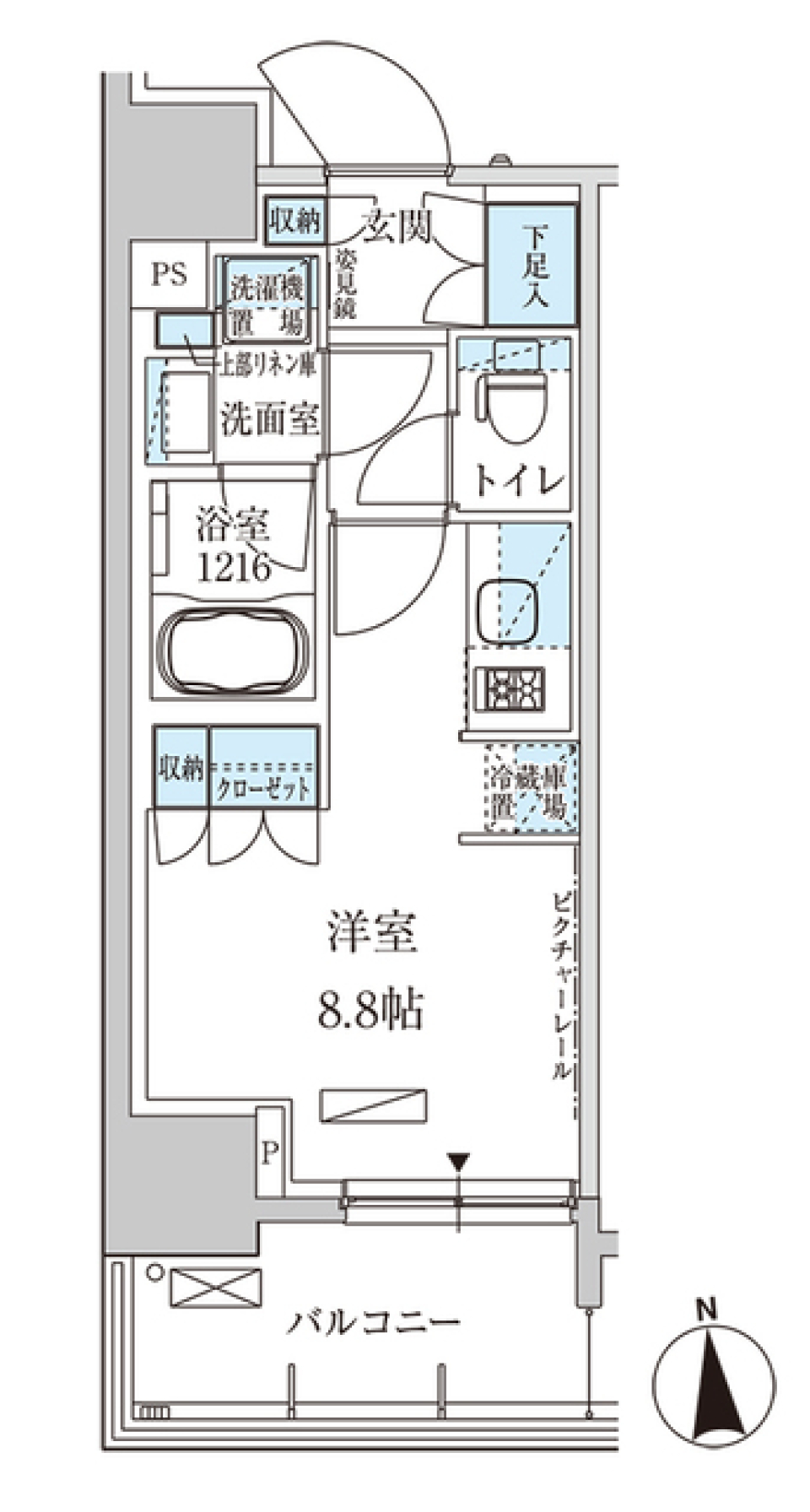 パークアクシス上野三丁目　305号室［ペット可］の間取り図