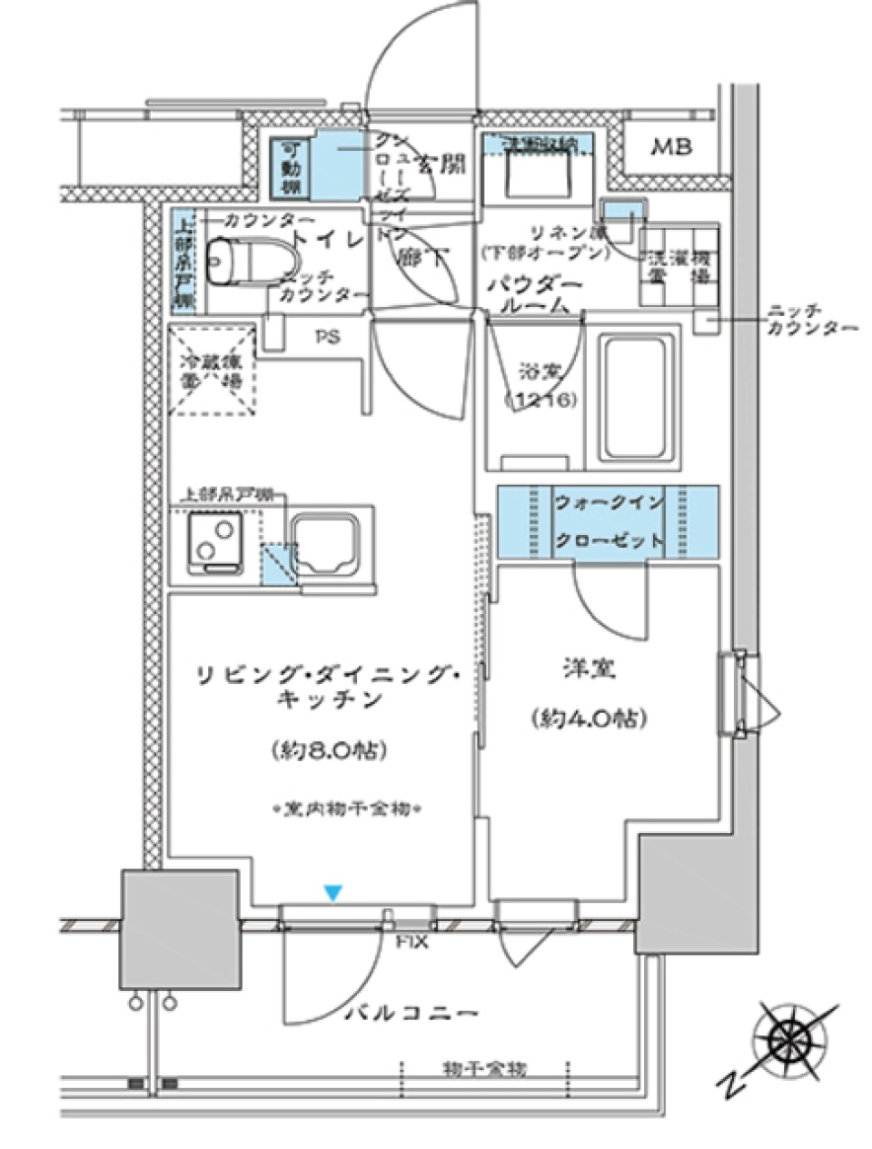 プレミスト板橋　1203号室［ペット可］の間取り図