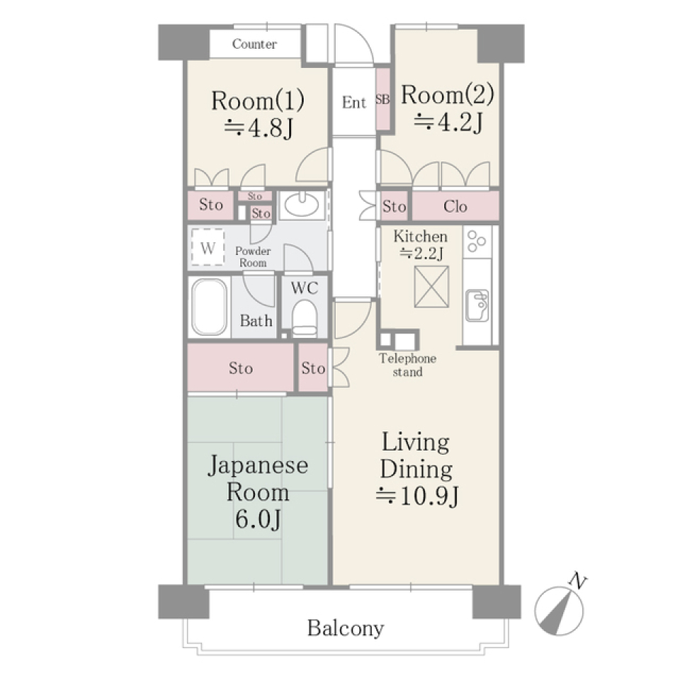 都会の中の畳のオアシスの間取り図