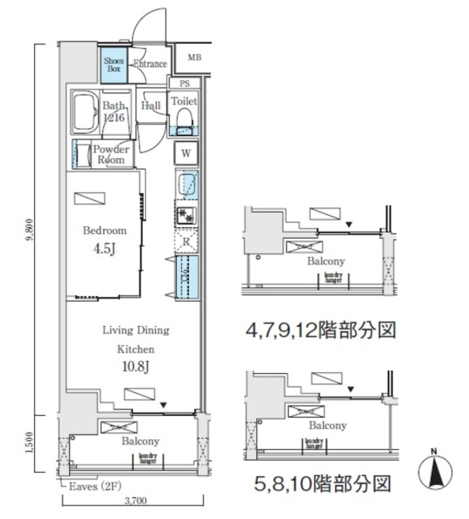 プライマル上野・稲荷町　202号室の間取り図