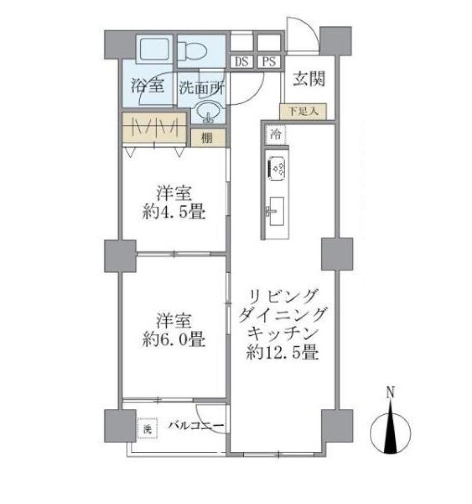 中銀上野パークマンシオン　505号室の間取り図