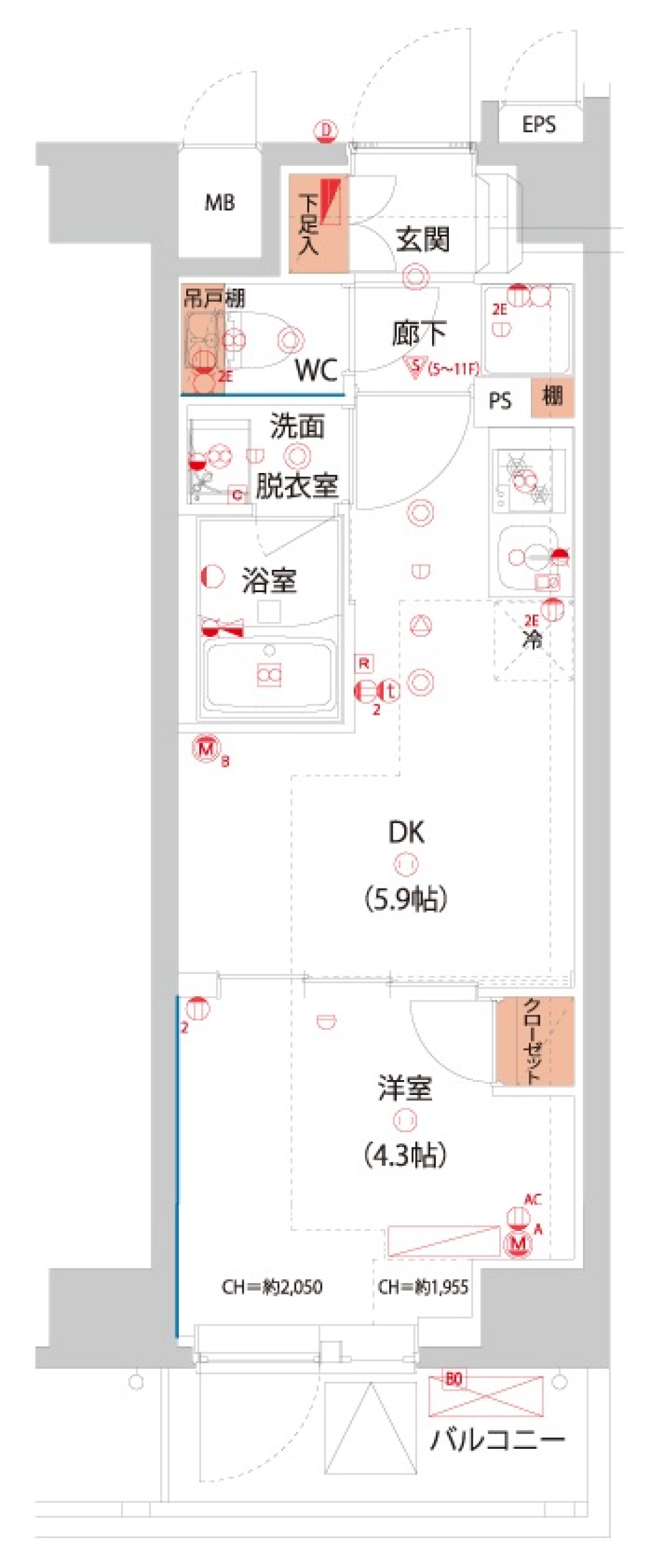 ハーモニーレジデンス東京サウス大塚　901号室［ペット可］の間取り図