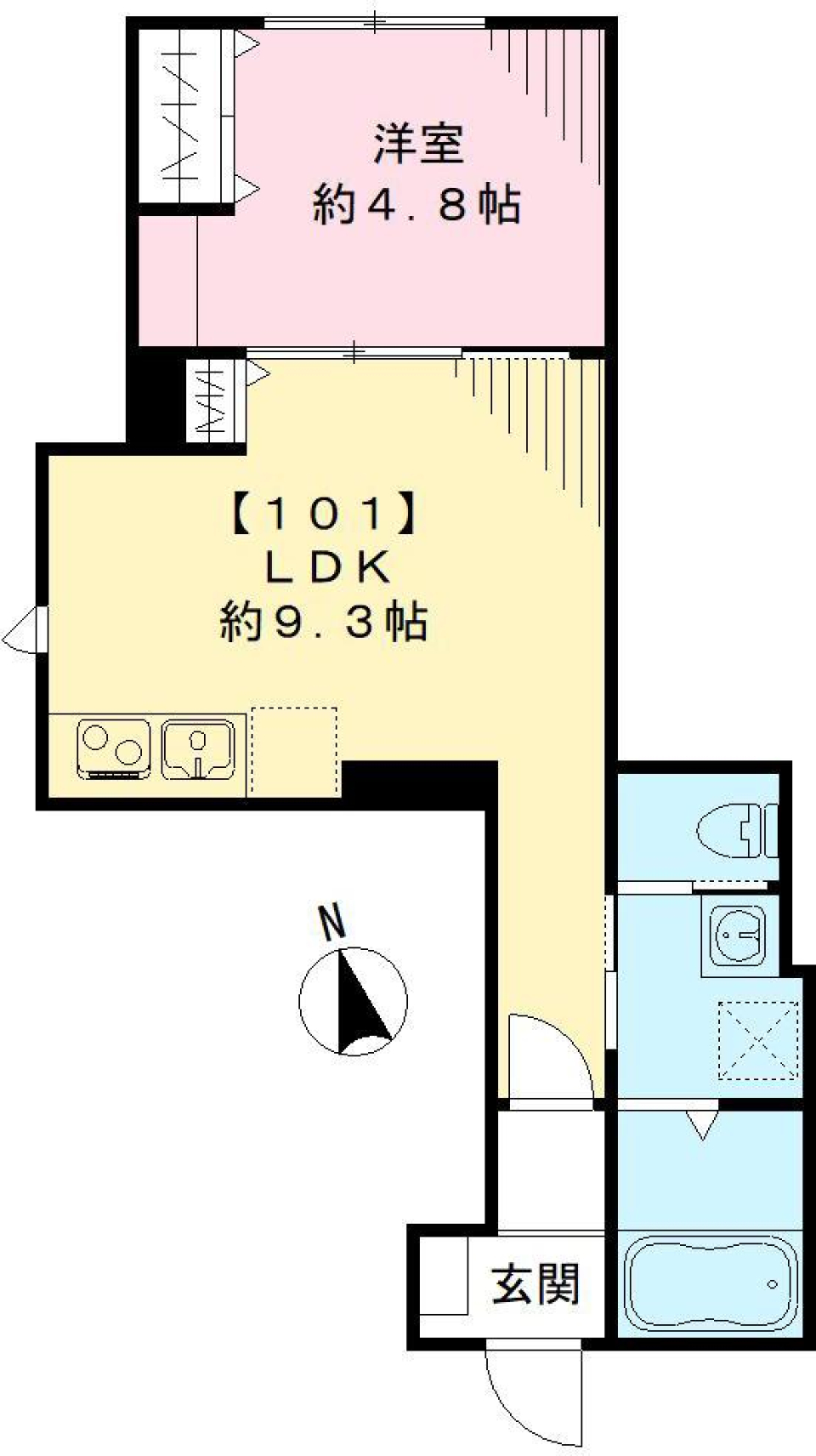 香レジデンス　101号室の間取り図